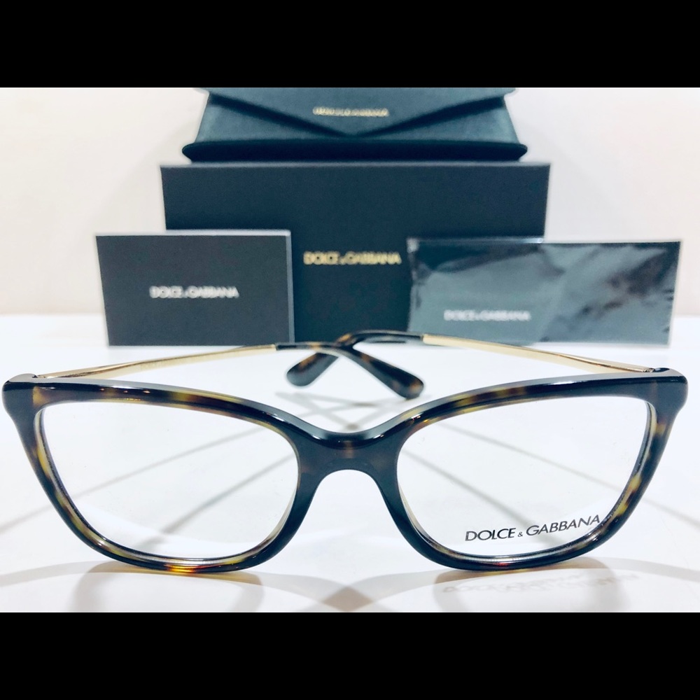 Dolce & Gabbana Eyeglasses Havana Brown w/ Gold